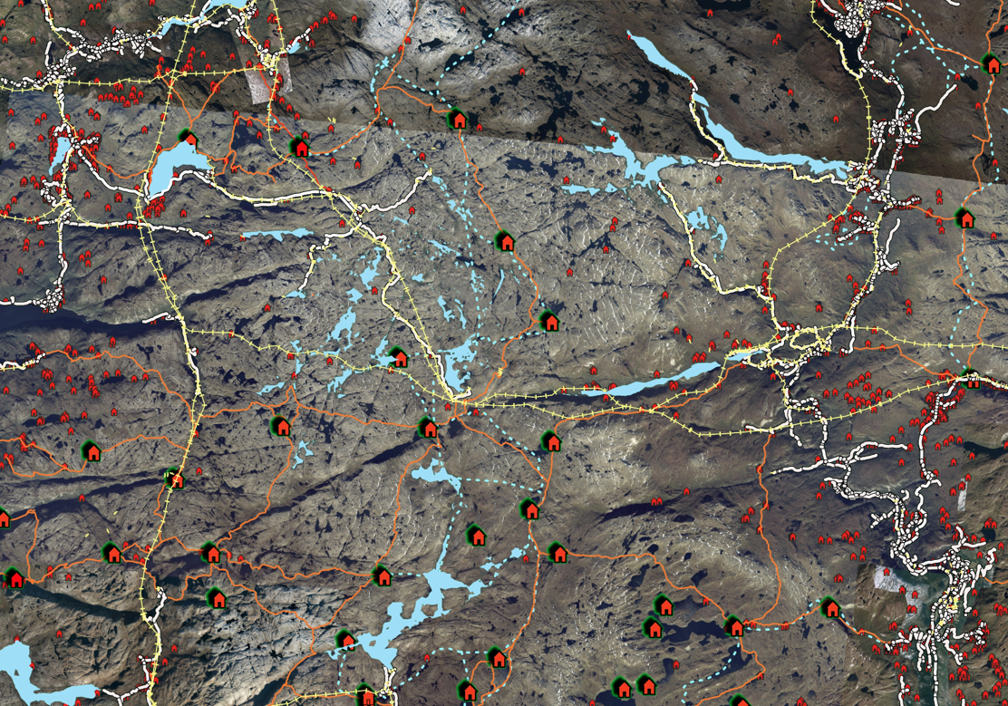 Fig 1. Before-after constructing the reservoir (Blåsjø area; Setesdal Ryfylke, Norway). 