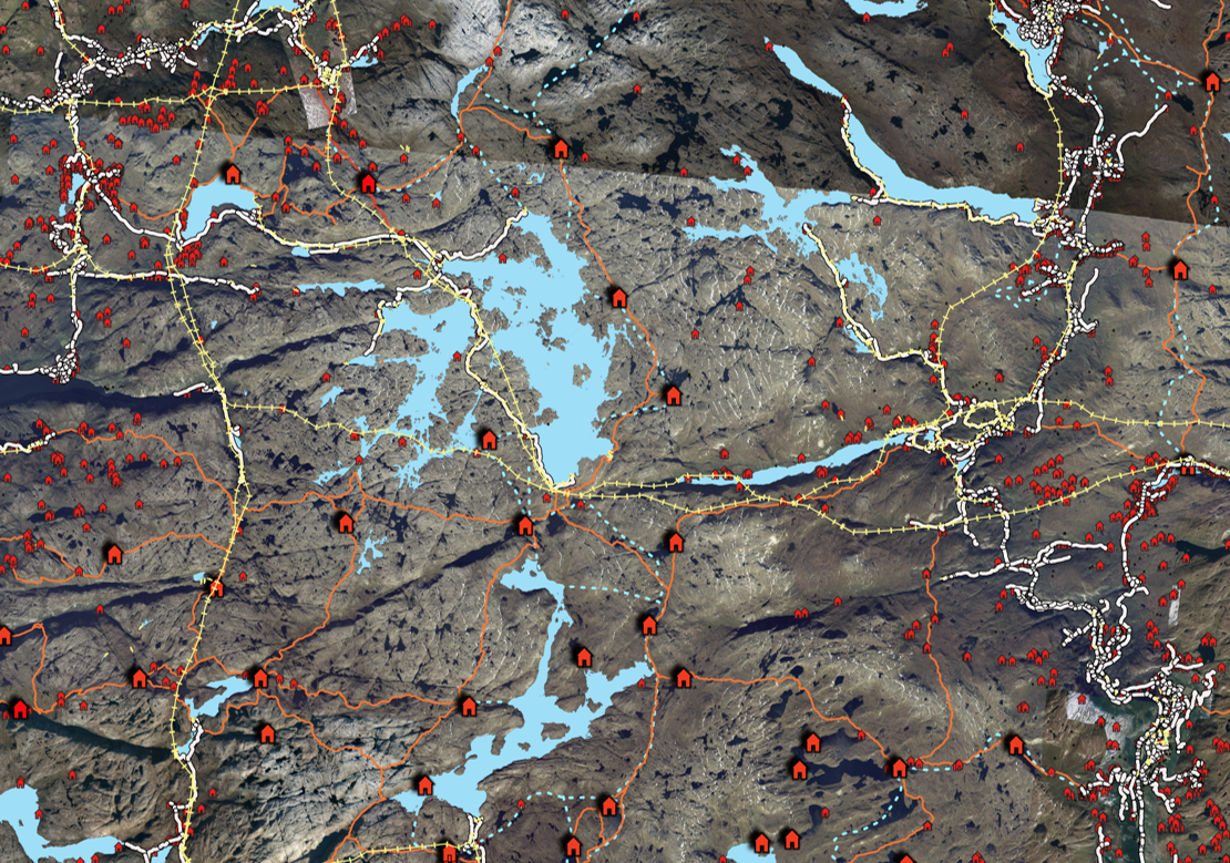 Fig 1. Before-after constructing the reservoir (Blåsjø area; Setesdal Ryfylke, Norway). 