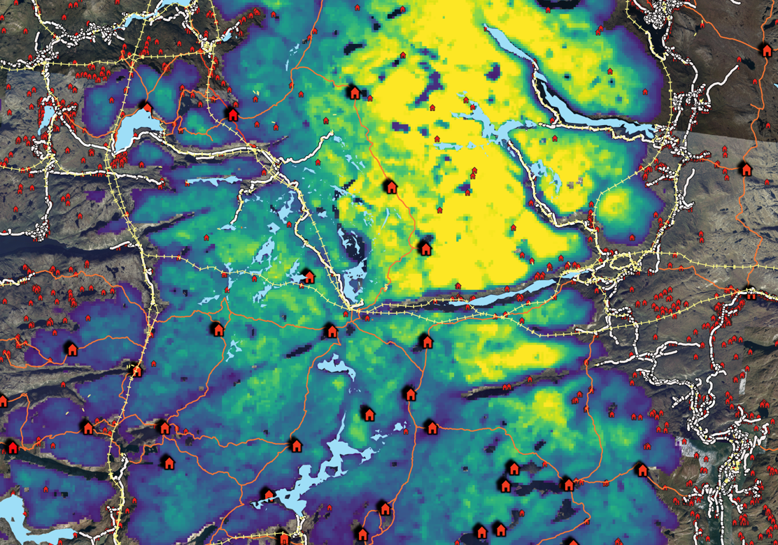Fig 2 - REINDEER HABITAT LOST: 222 km2